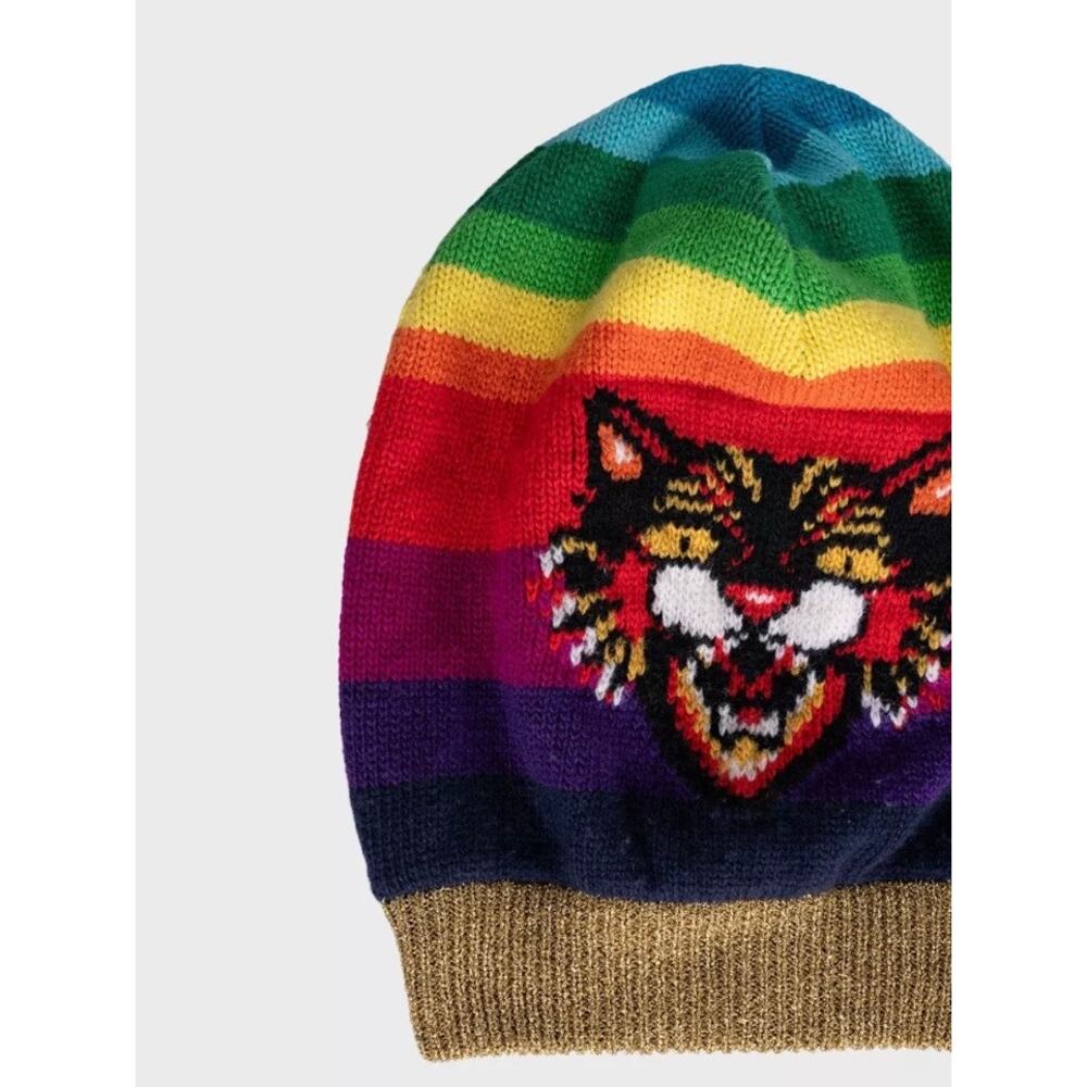 Gucci Multicolor Animal Print Wool Hat Size 58/ L - Picture 3 of 5